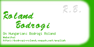 roland bodrogi business card